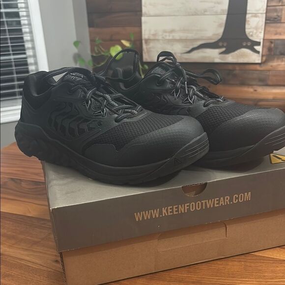Keen Other - Keen Black Cully Carbon Fiber Toe Slip Resistant Utility Men’s Shoe Size 11.5 EE